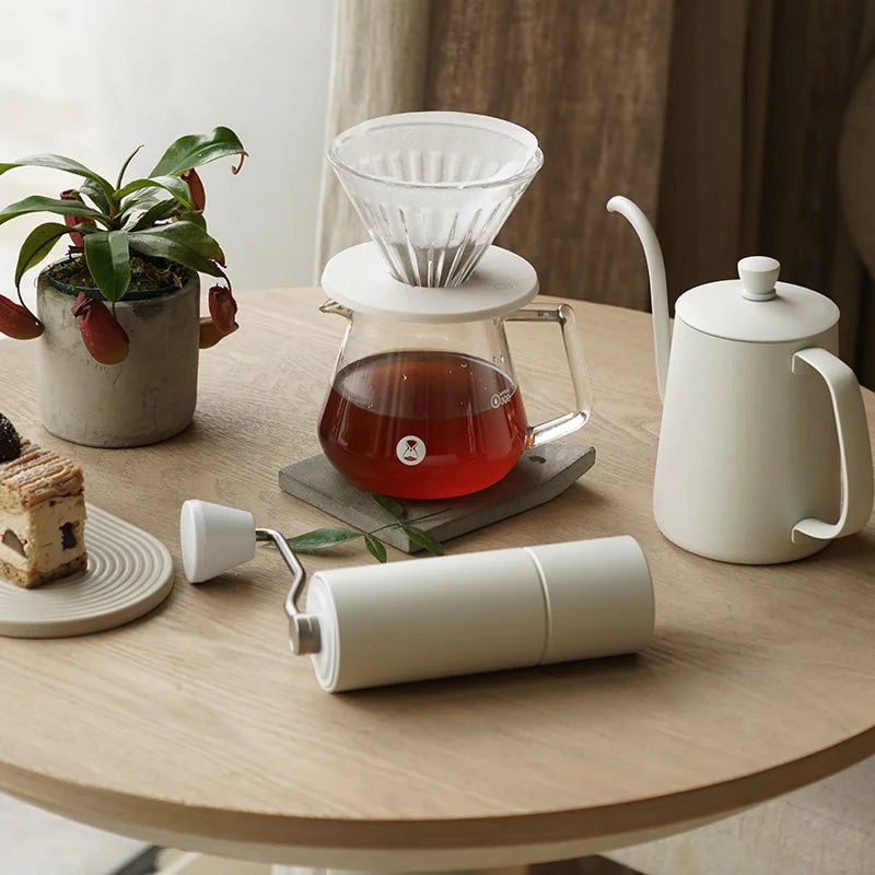 Manual Coffee Grinder - Portable Burr Hand Mill for Espresso & Pour Over