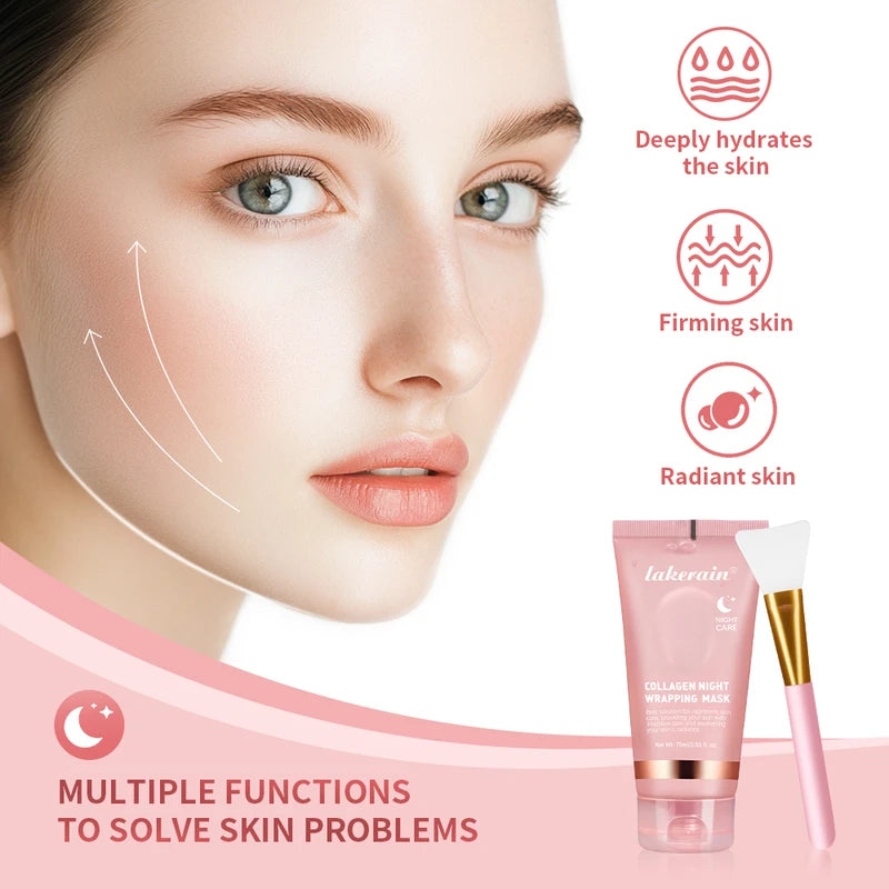 Collagen Wrapping Mask Set with Brush - Rejuvenate & Hydrate Skin