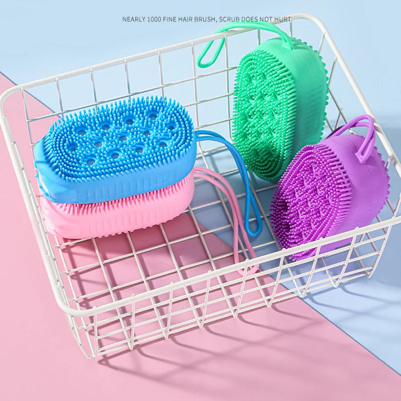 Silicone Body Brush Exfoliating Shower Scrubber for Bath & Massage