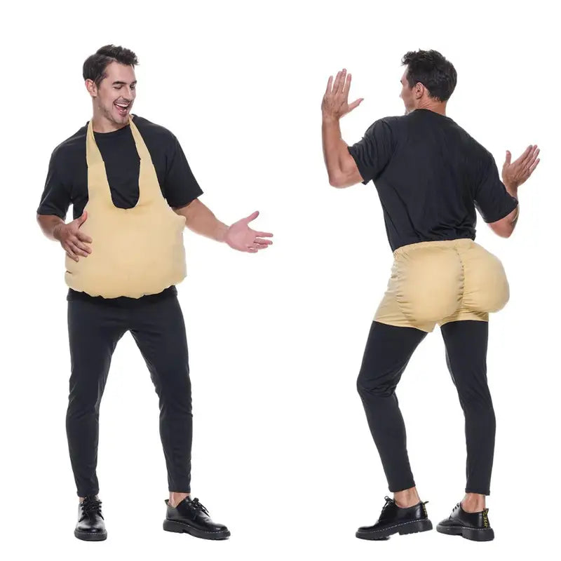 Funny Fat Suit Costume Belly and Big Butt for Men Halloween Party