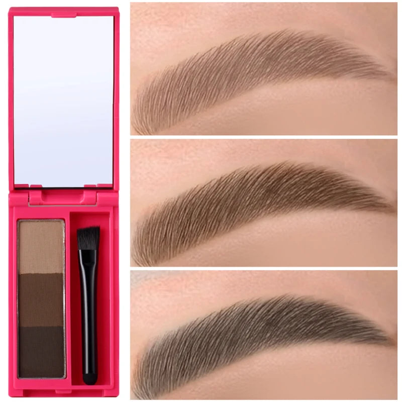 Waterproof Eyebrow Powder Palette with Brush - Long-lasting Eye Makeup, Multiple Colors