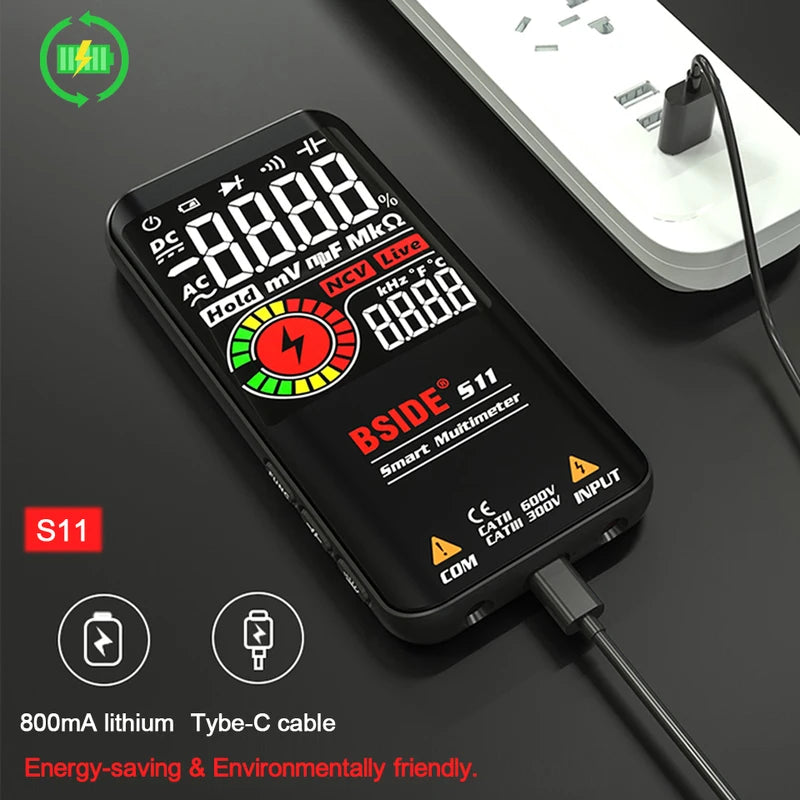Digital Multimeter with USB Charging, EMF Detection, 9999 Counts, Wide Range of Testing Functions