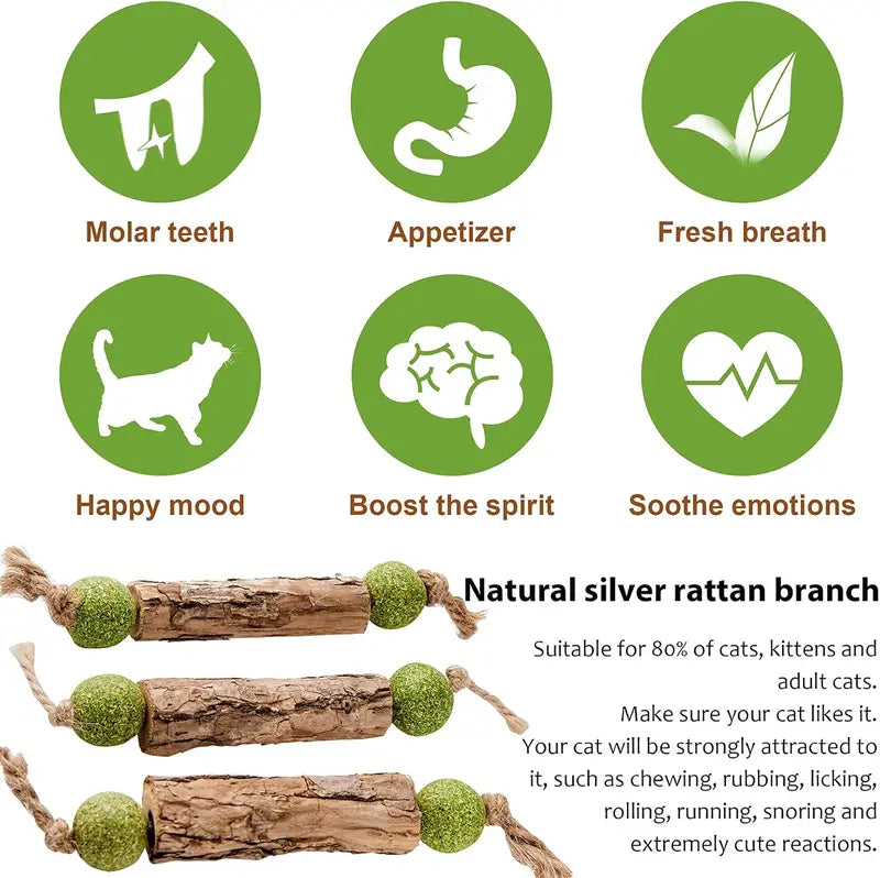 Natural Catnip and Silvervine Toothpaste Stick for Cats - Oral Care & Chew Toy