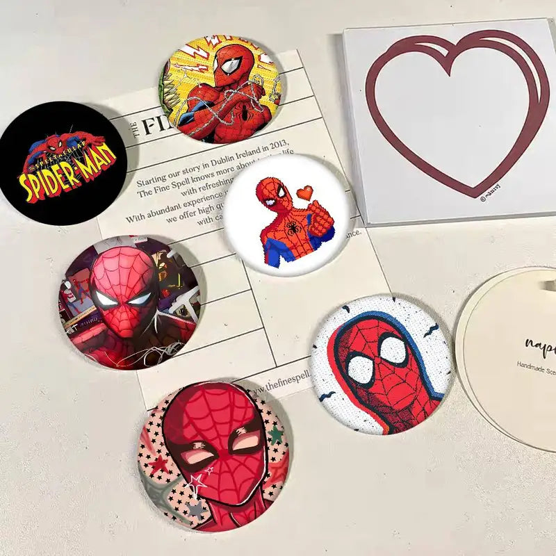 Round Badge Brooch for Clothing Backpack Accessories - Spider Man Cartoon Design