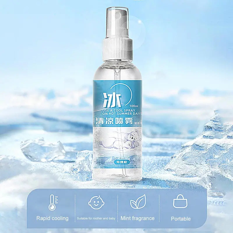 Portable Body Cooling Spray 100ml Fine Mist for Hot Weather & Outdoors