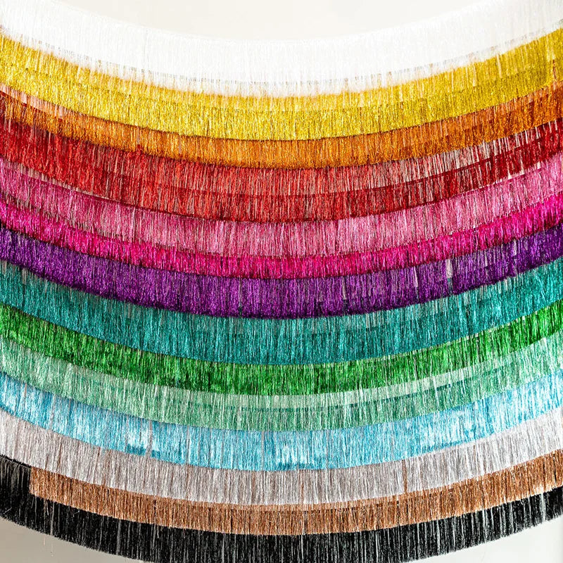 Foil Fringe Tinsel Garland - 2M Birthday Wedding Holiday Wall Decor