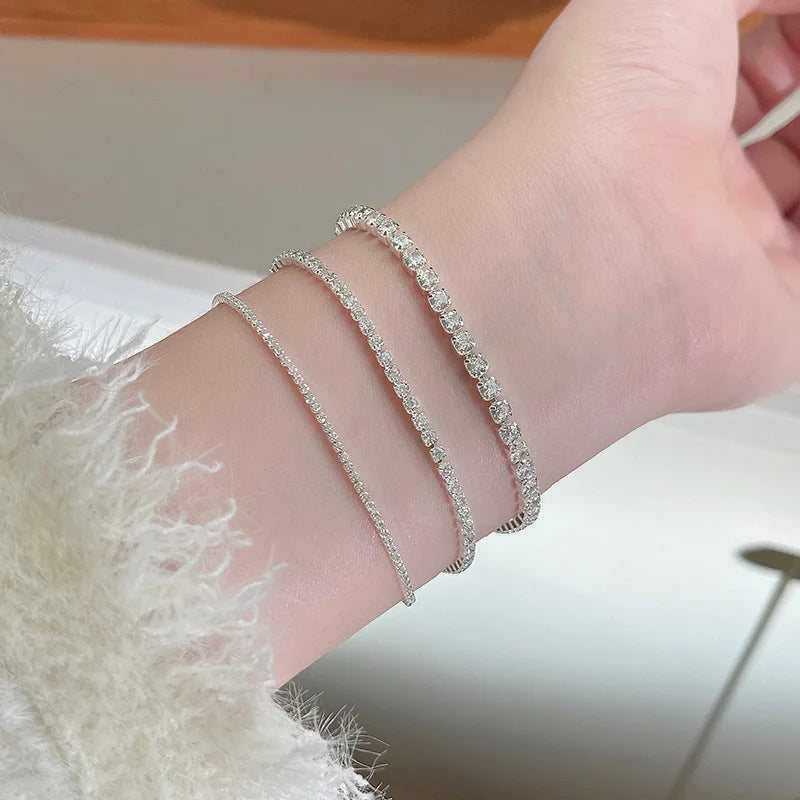 Sterling Silver Zircon Bracelet for Women - Simple Elegant Jewelry Gift