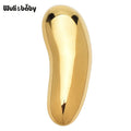Minimalist Geometric Bean Brooch Pins - Stainless Steel Jewelry for Women & Men