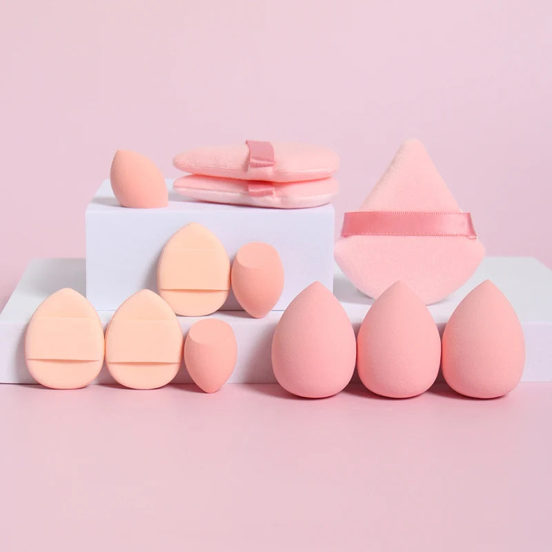 12-Piece Makeup Sponge Set with Powder Puffs, Beauty Eggs & Cushion Puffs
