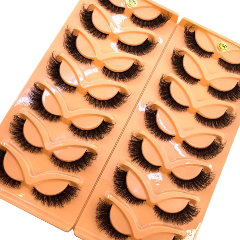 7-Pair 3D Cat Eye False Eyelashes Dramatic Mink Look Wholesale Makeup Accessories