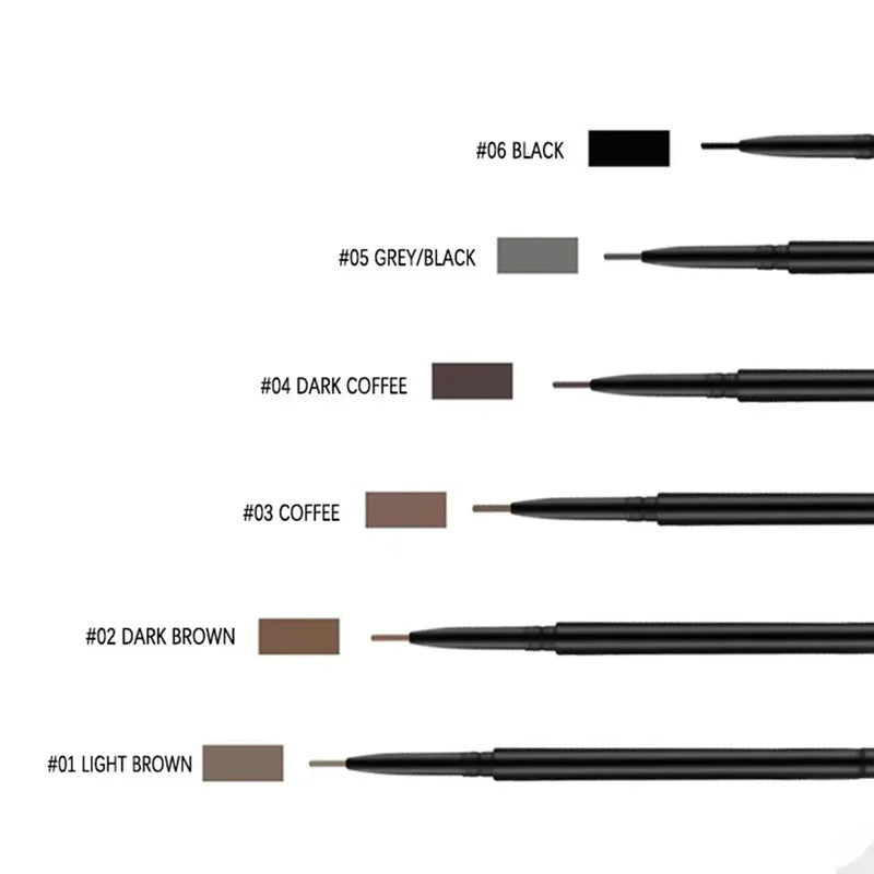 6-Color Waterproof Eyebrow Pencil Set - Ultra-Thin, Long-Lasting Makeup Tools