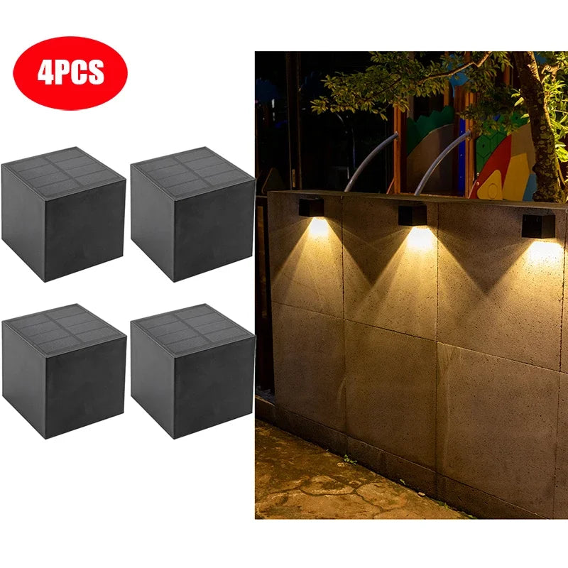 Solar Wall Light Outdoor Garden Fence Lamp Waterproof IP65 Decor