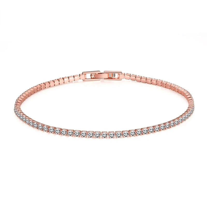 Sterling Silver Tennis Bracelet 16-19cm Zirconia Anniversary Jewelry