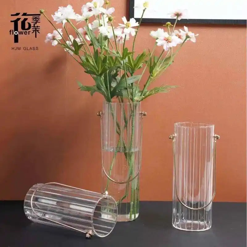 Transparent Glass Flower Vase for Water Cultivation - European Style Desktop Decor