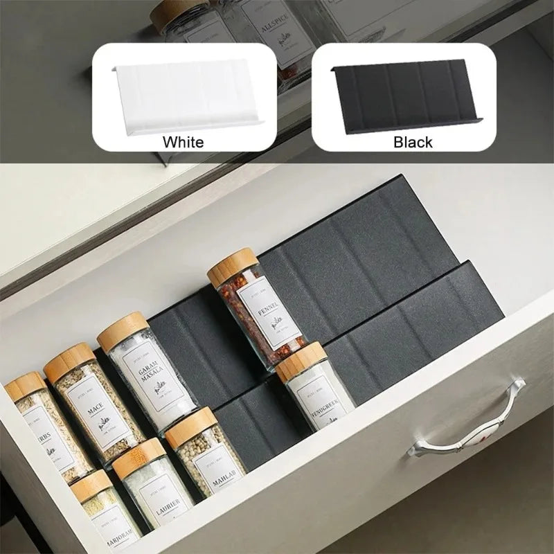 Adjustable 4-Layer Kitchen Spice Drawer Organizer for Jars and Bottles