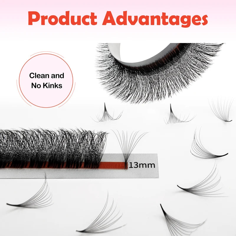 Automated Flowering Volume Eyelash Extensions - Fast Fanning Clusters