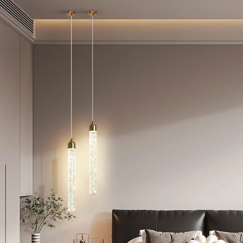 Crystal Pendant Light with Gold Fixtures Modern Living Room Bedroom Dining Room Lighting
