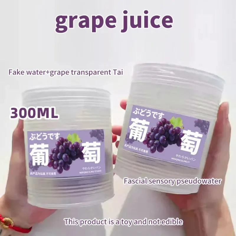 300ml Clear Water Slime with Grape Scent - Sensory Fidget Toy Stress Relief
