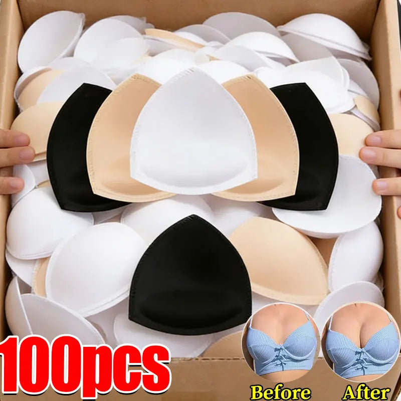 Triangle Push Up Bra Pads Set - Invisible Breast Enhancers 100PCS Women