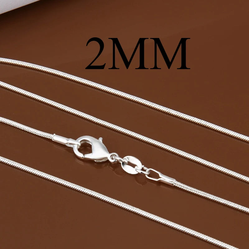 1/2MM Sterling Silver Snake Chain Necklace 16-30 Inches Hip Hop Punk Jewelry