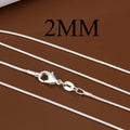 1/2MM Sterling Silver Snake Chain Necklace 16-30 Inches Hip Hop Punk Jewelry
