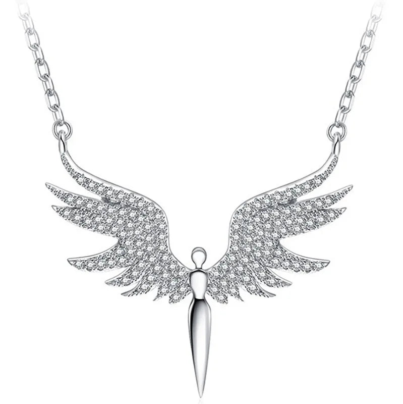 Creative Angel Wings Pendant Necklace Jewelry All-Match Clavicle Chain Charm