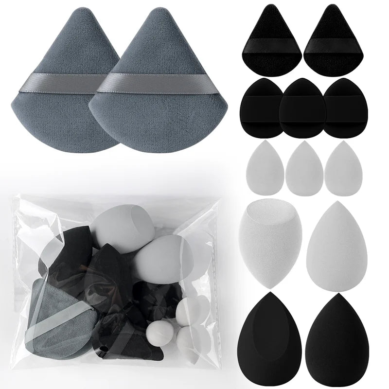 14Pcs Makeup Sponge Set Cosmetic Blenders & Beauty Egg Tools - Multi Color