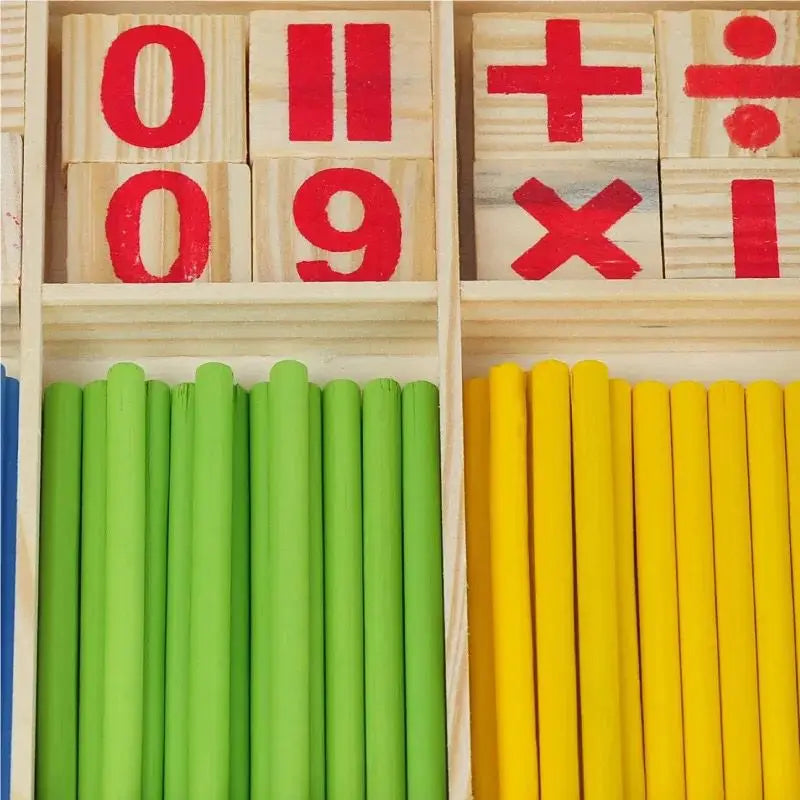 Children's Montessori Math Learning Aid Set - Counting Sticks & Educational Wooden Toys