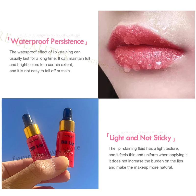 Lip Care Set with Tinted Ampoule Gloss - Semi-Permanent Hydrating Lip Color