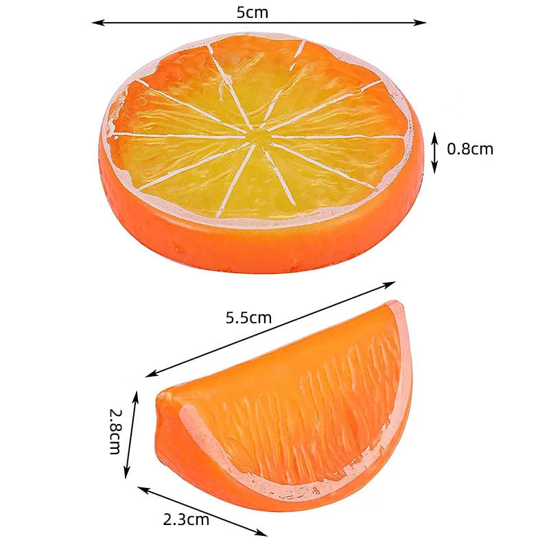 5pcs Artificial Fruit Decorations for Party & Holiday Home Decor - Lemon & Orange Props