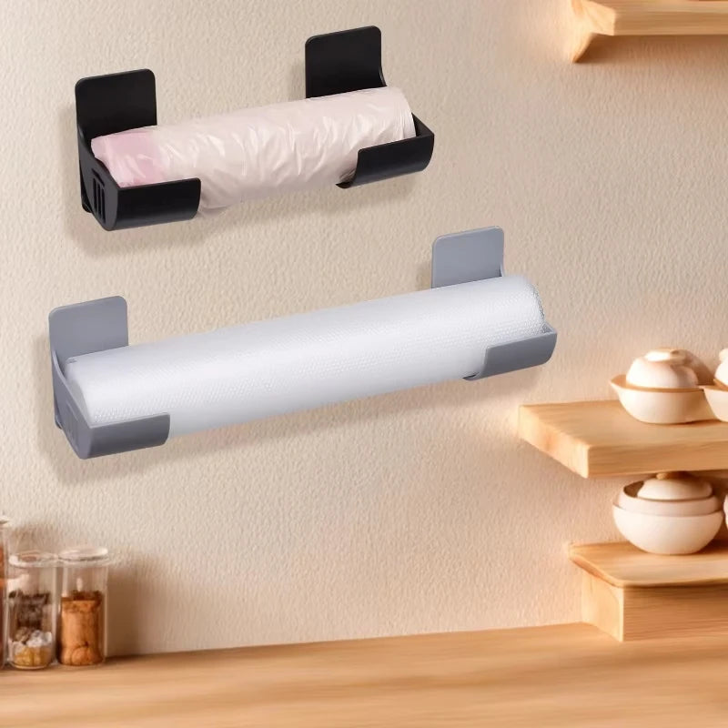 Wall-Mounted Trash Bag Holder Storage Box - Plastic Organizer for Kitchen