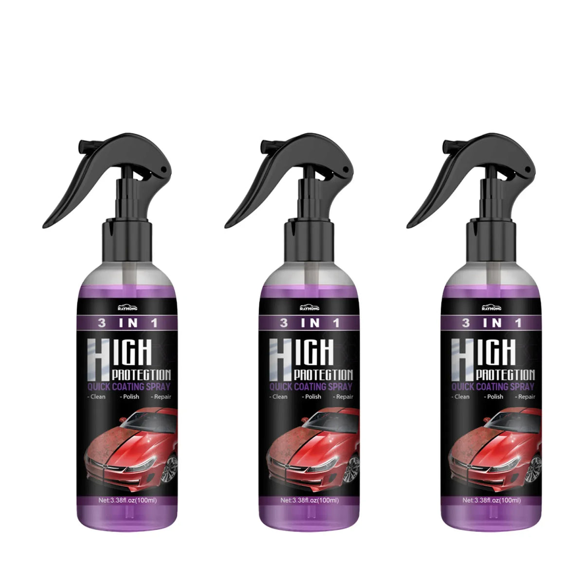 3 in 1 Car Ceramic Coating Spray 100ml High Protection & Scratch Repair