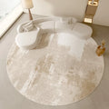 Large Plush Round Log Rug - Wabi-Sabi Style Fluffy Carpet for Living Room & Bedroom