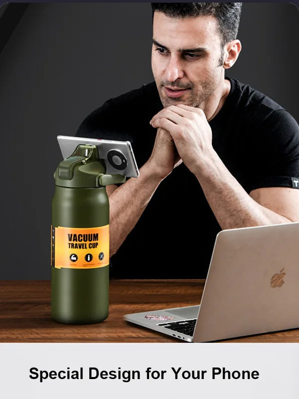 Insulated Stainless Steel Water Bottle with Straw - Hot & Cold Hydration Mug