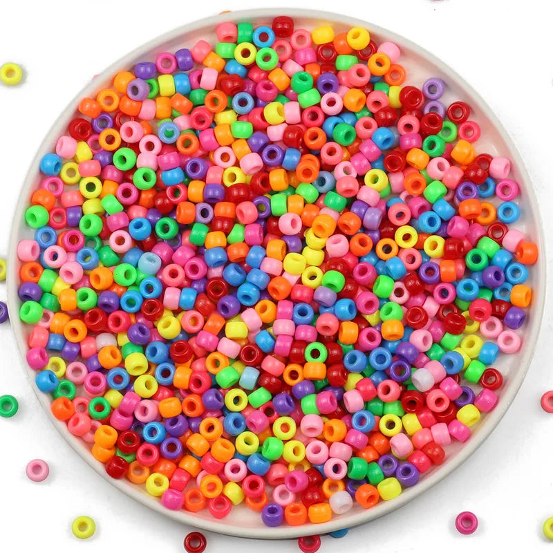 Multi-Colored Large Hole Pony Beads for Jewelry Making and Crafts - 200-1200 Pieces