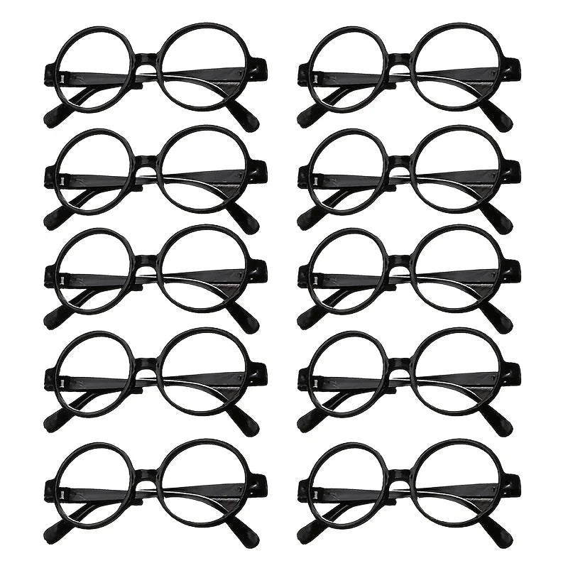 Party Favor Set of 10 Round Wizard Glasses No Lenses Halloween Magic Theme