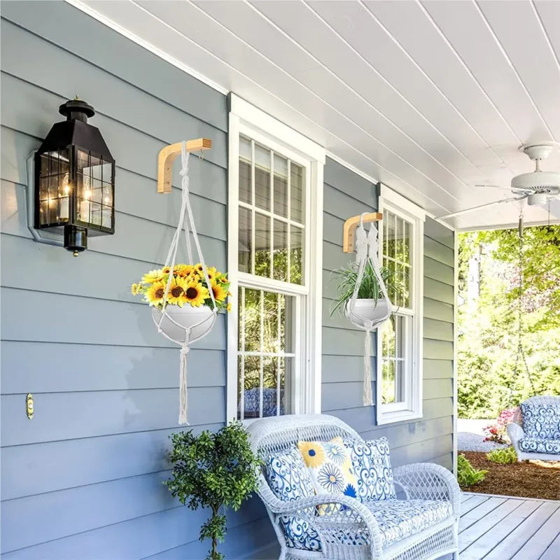 Natural Wood Wall Plant Hanger Hook for Flower Pots Lanterns & Decor