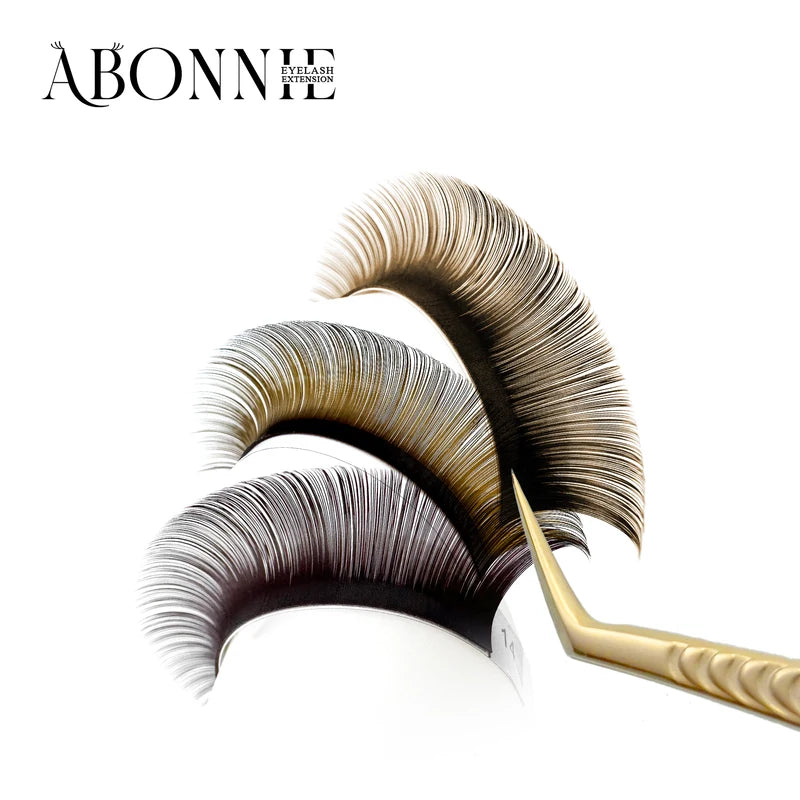 False Eyelash Extensions Fluffy 32 Rows Brown CC Curl Mixed Tray - Natural Look