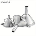 3-Pack Stainless Steel Kitchen Funnels Oil Spill Dispenser Wine Leak Tool