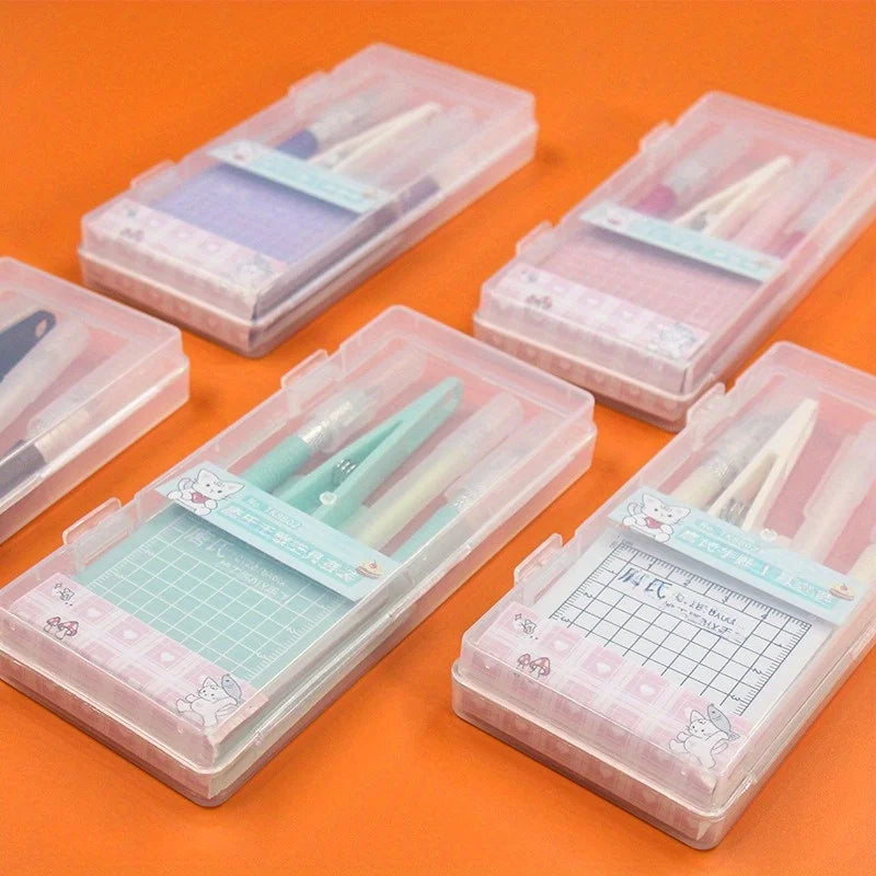 DIY Scrapbooking Tool Kit with Pen Carving Knife Tweezers Cutting Pad - Multi Color Options