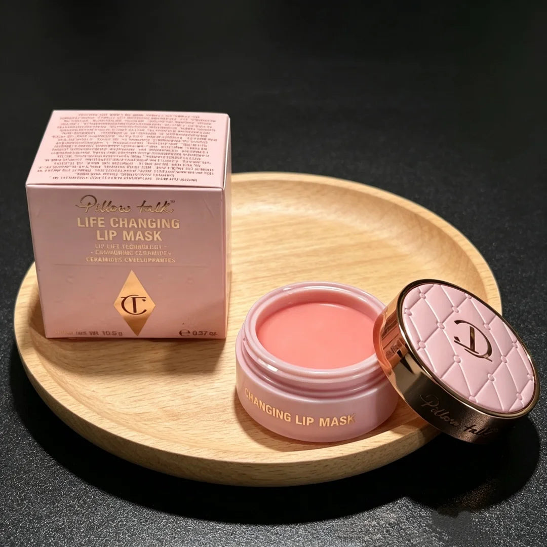 Lip Mask with Pink Tones & Strawberry Flavor – Hydrating, Wrinkle-Reducing Ice Cream Texture