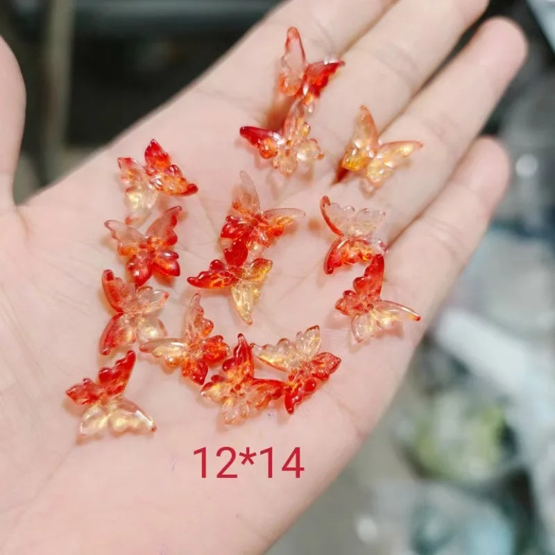 20pcs Butterfly Beads 12x14mm Czech Glass Loose Beads for Jewelry Making