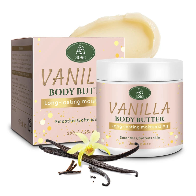 Vanilla Body Butter with Coconut & Shea Oil - Deep Hydration Moisturizer