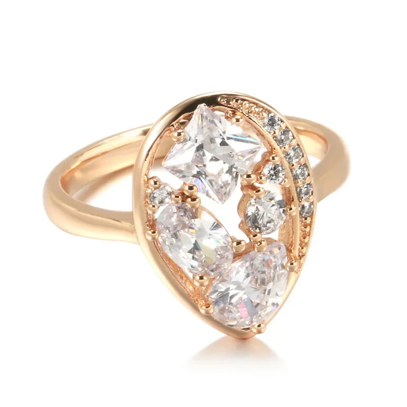 14K Gold Diamond Ring for Women - Engagement Wedding Jewelry with Gemstone