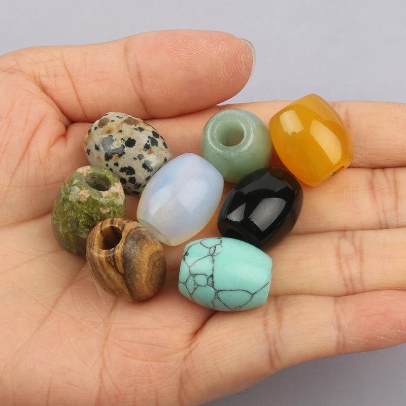 Natural Stone Beads - Turquoise, Jasper, Opal, Wood - Oval Shape Loose Beads for Jewelry Making