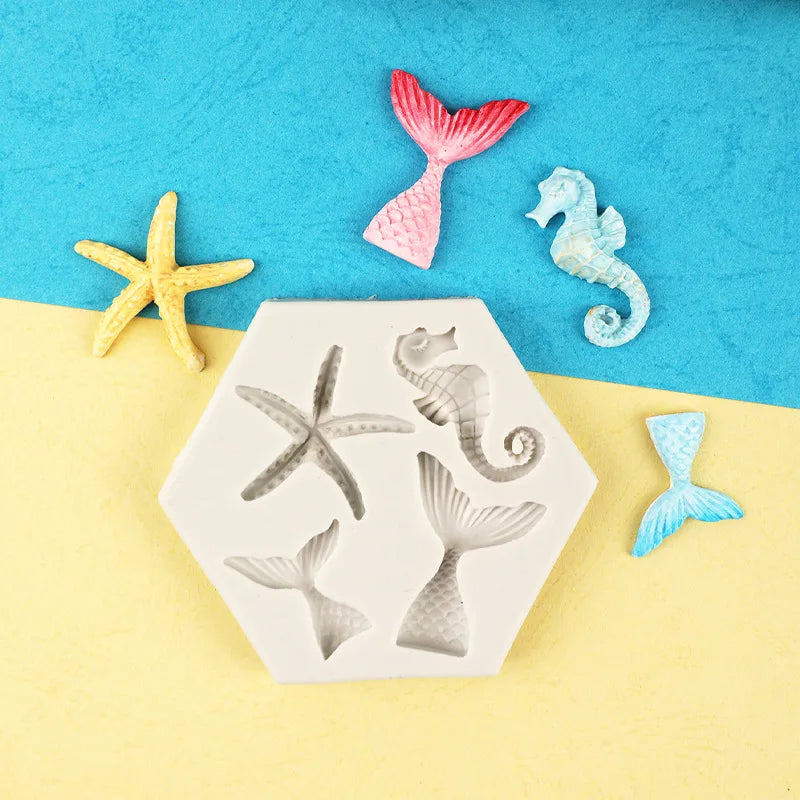 Liquid Silicone Fish and Sea Life Mold for DIY Baking and Crafts