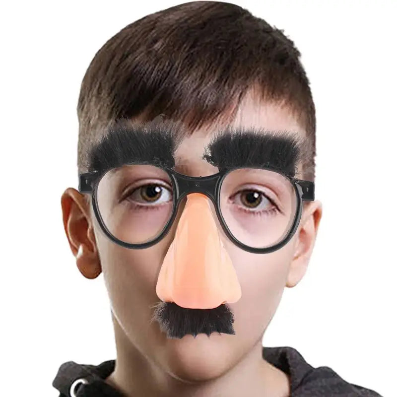 Funny Disguise Party Glasses with Big Nose Mustache & Eyebrows - Novelty Photo Props