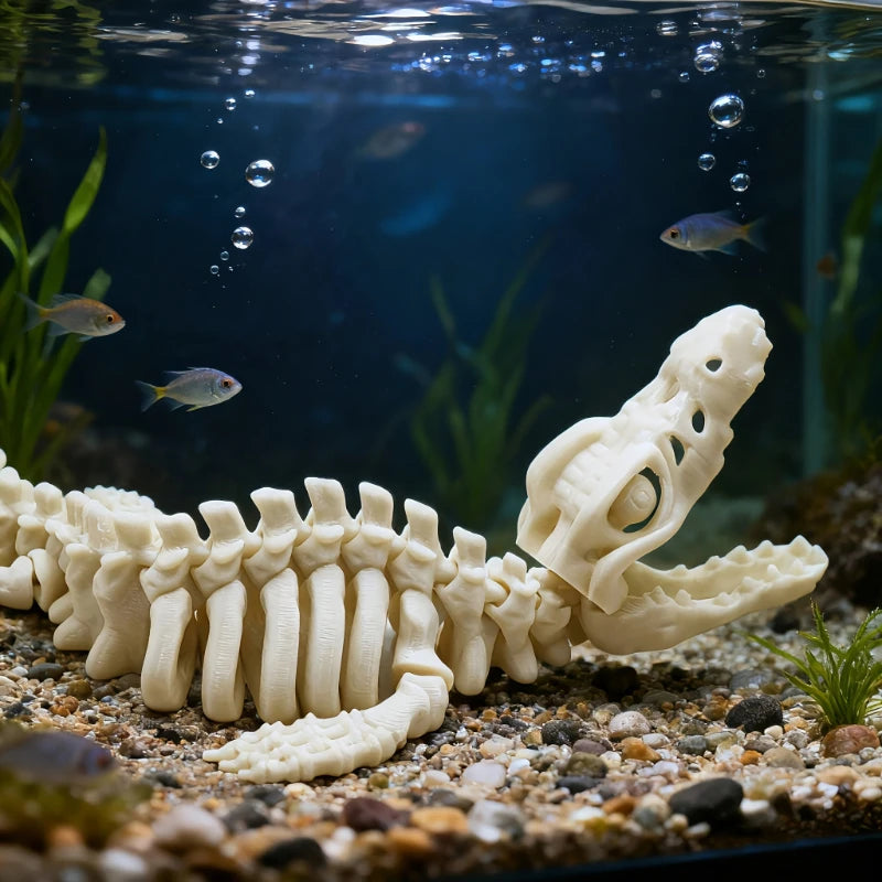 Dinosaur Skeleton Model for Aquarium Decoration Marine Reptile Display