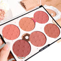 Six-Color Blush Palette for Natural Makeup - Waterproof & Matte Finish