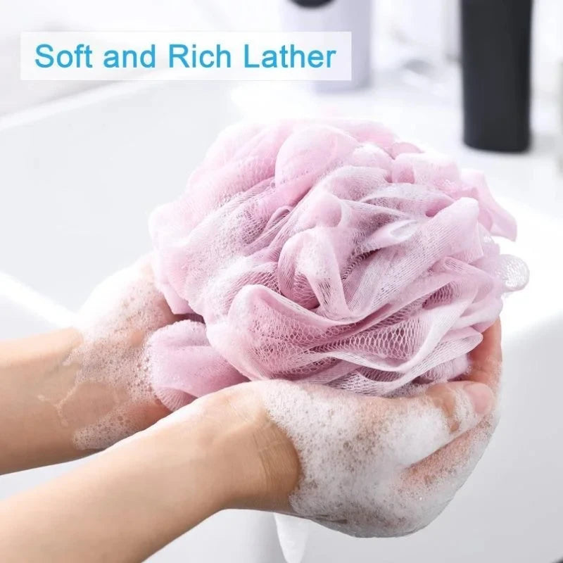 Large Mesh Bath Loofah Sponge for Body Cleaning - Soft, Durable & Rich Lather